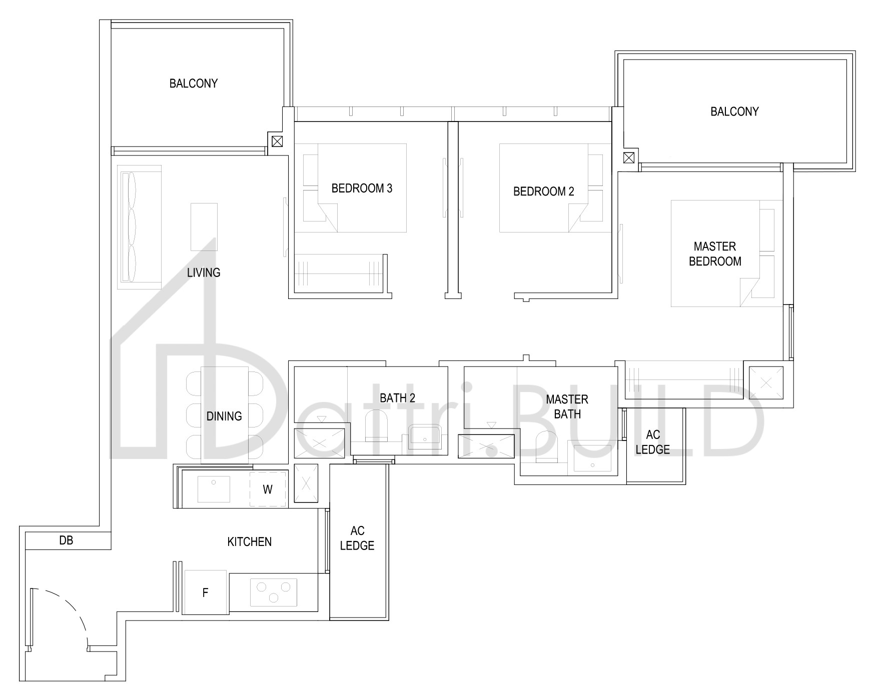 THE FLORENCE RESIDENCES 3C3a(b) floorplan (watermarked)