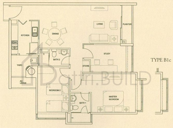 THE RAINTREE B1a floorplan (watermarked)