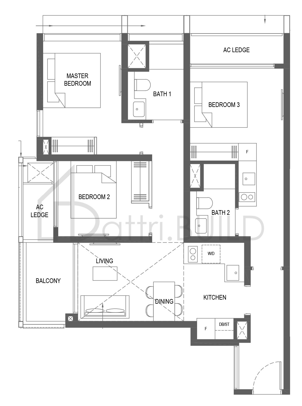 THE M C1-R floorplan (watermarked)