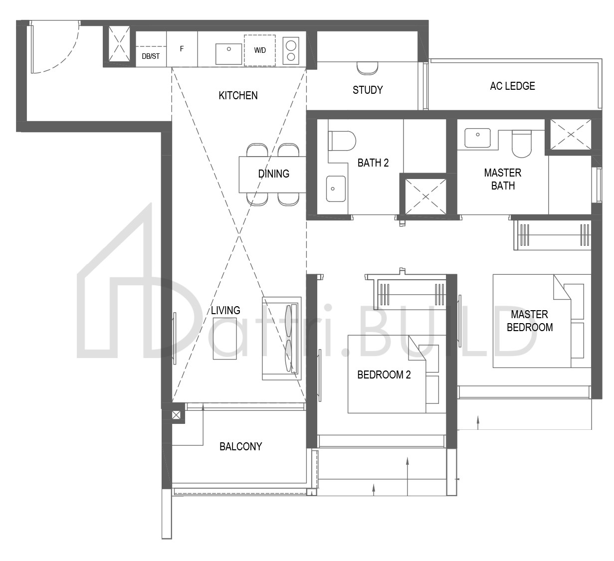 THE M BS2 floorplan (watermarked)