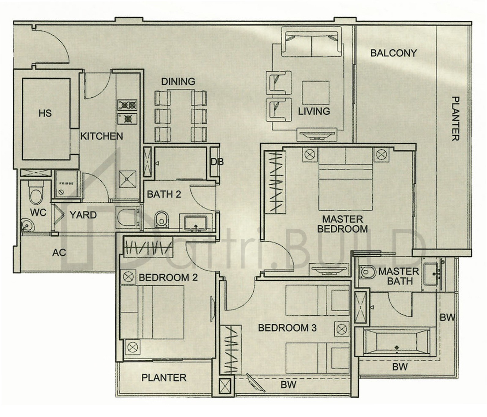 BLUWATERS 2 C1 floorplan (watermarked)