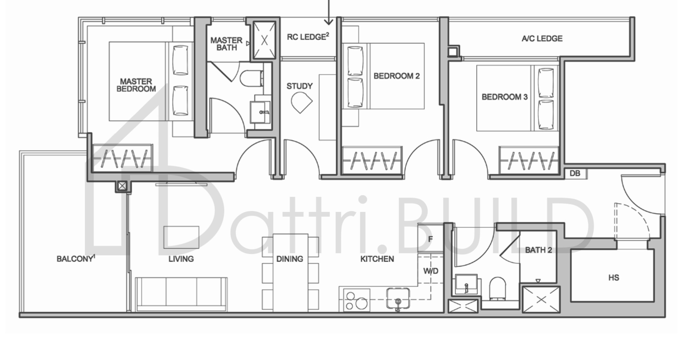 THE ADDITION C1-P floorplan (watermarked)