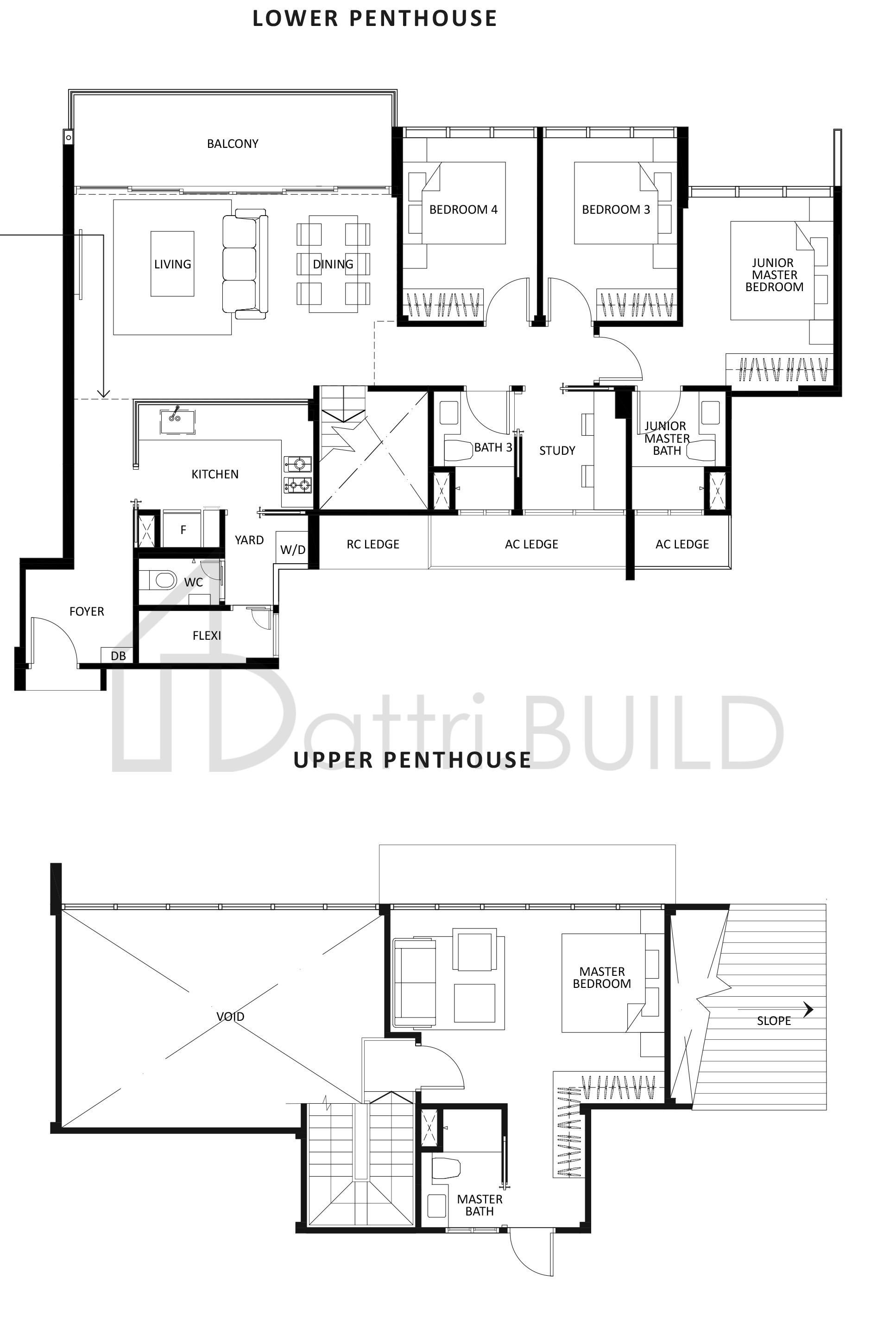 THE LILIUM PH1 floorplan (watermarked)