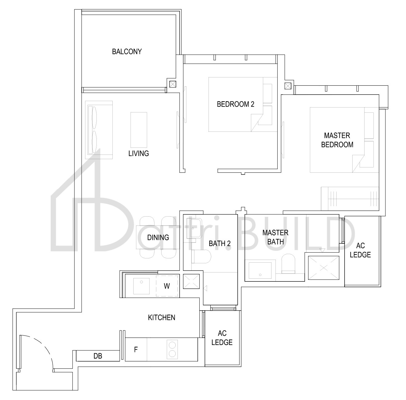 THE FLORENCE RESIDENCES 2D5a floorplan (watermarked)