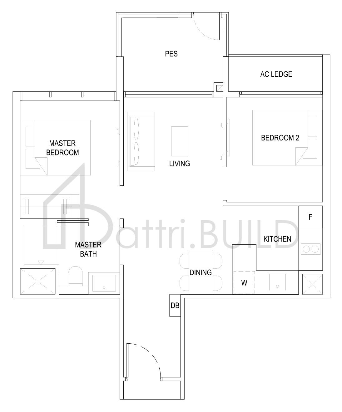 THE FLORENCE RESIDENCES 2C3(G) floorplan (watermarked)