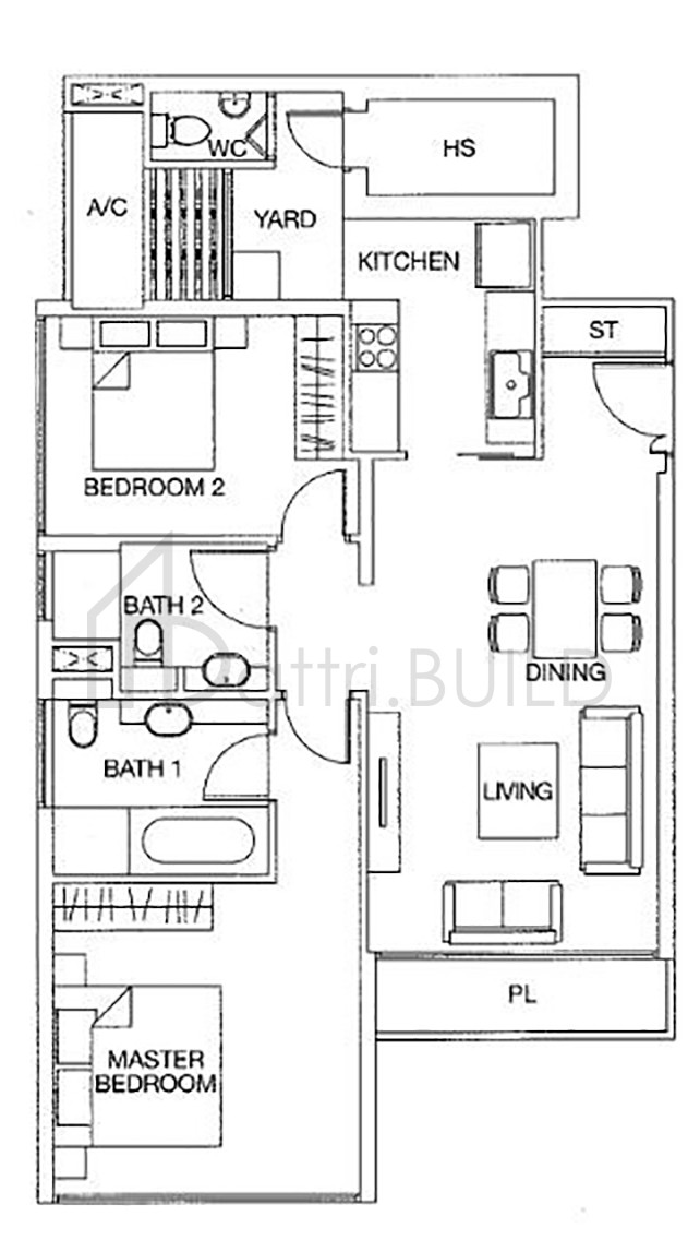 THE WHARF RESIDENCE A2-a floorplan (watermarked)