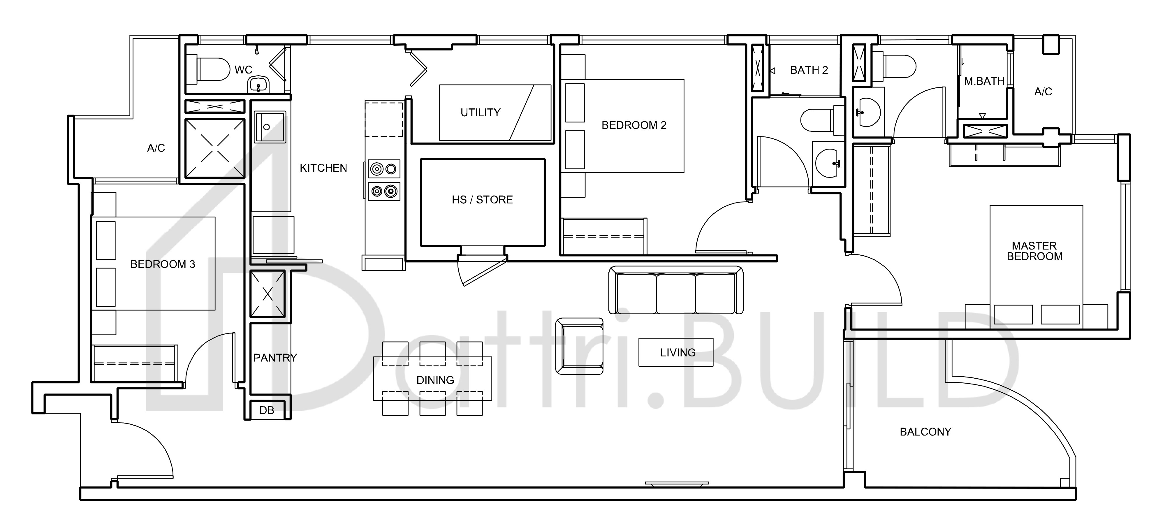 SERAYA RESIDENCES C1 floorplan (watermarked)