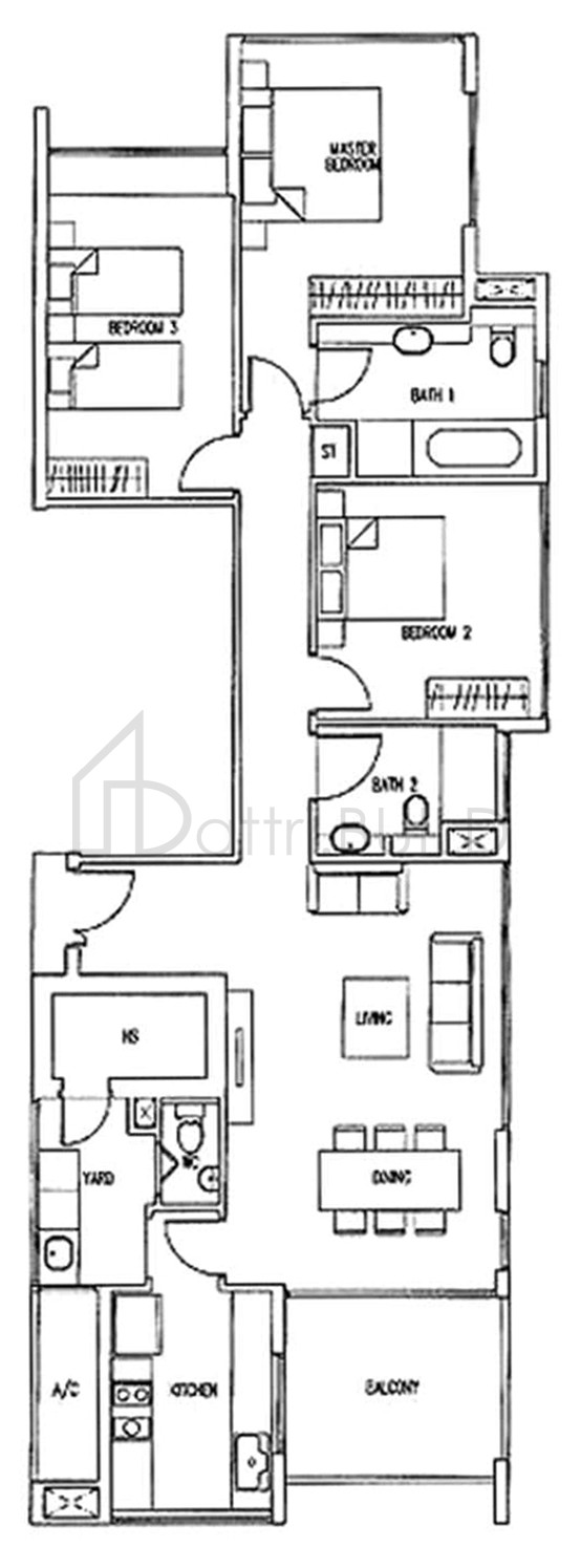 THE WHARF RESIDENCE B1-b floorplan (watermarked)