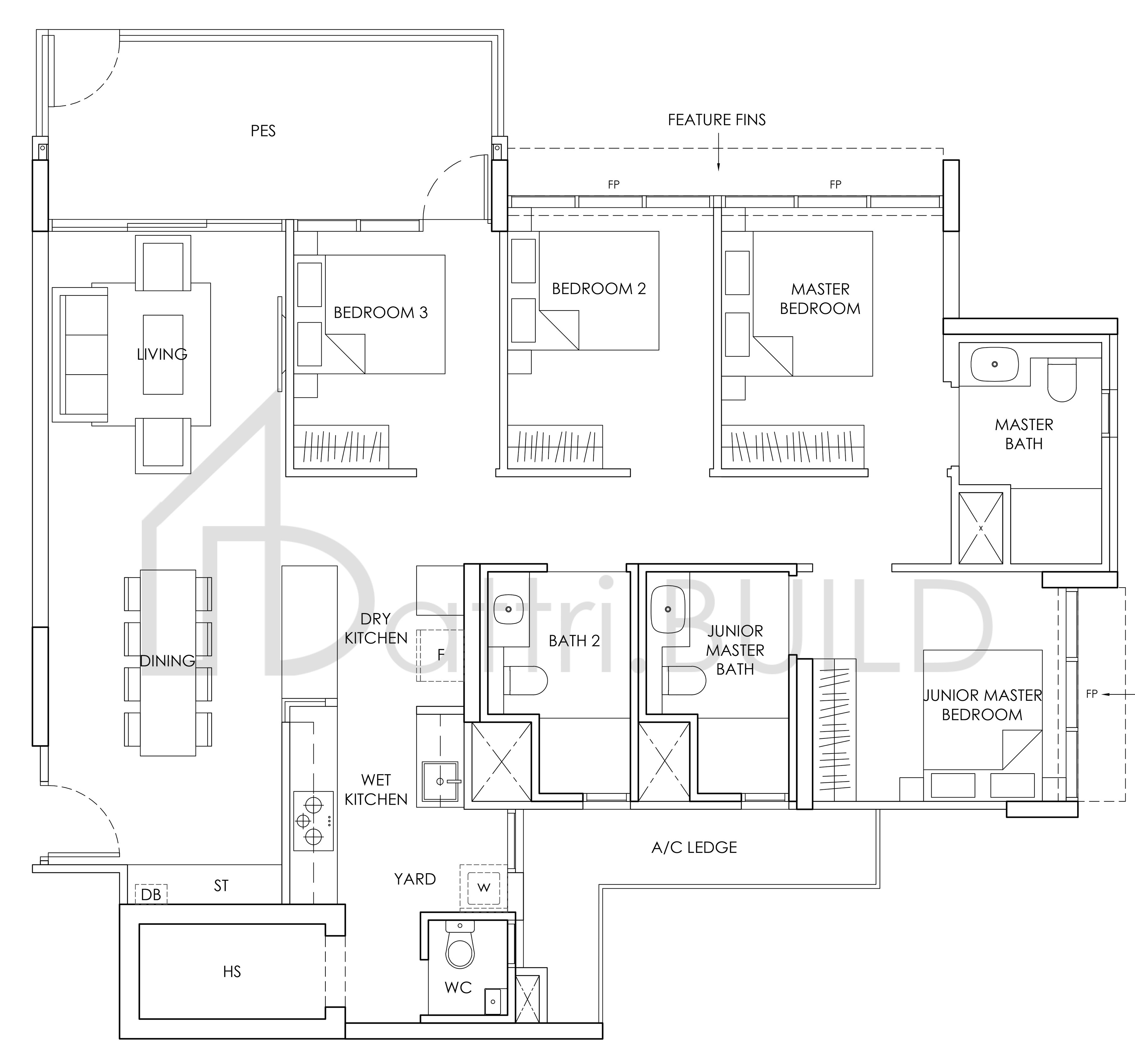PROVENCE RESIDENCE D1-P floorplan (watermarked)