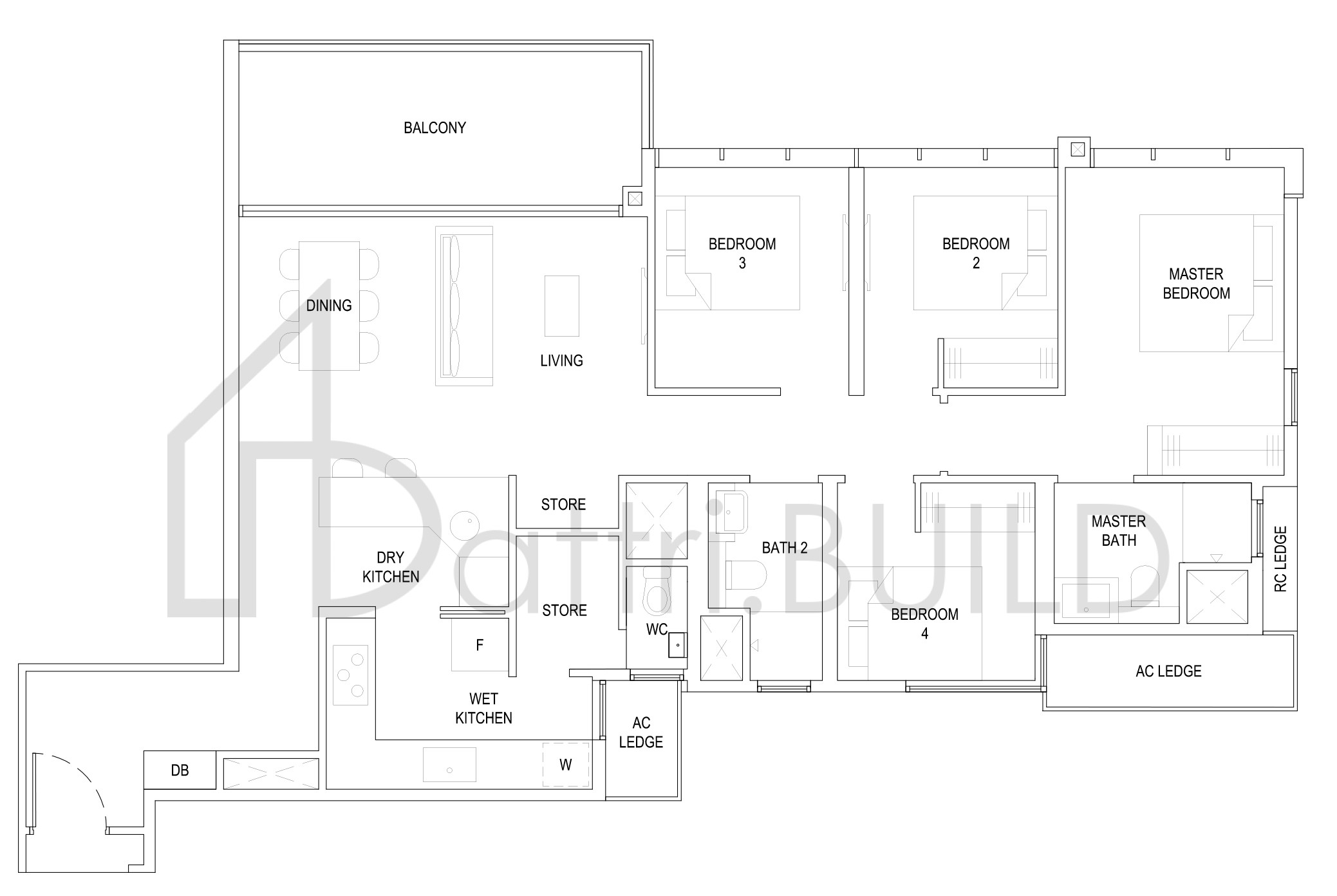 THE FLORENCE RESIDENCES 4C1a floorplan (watermarked)