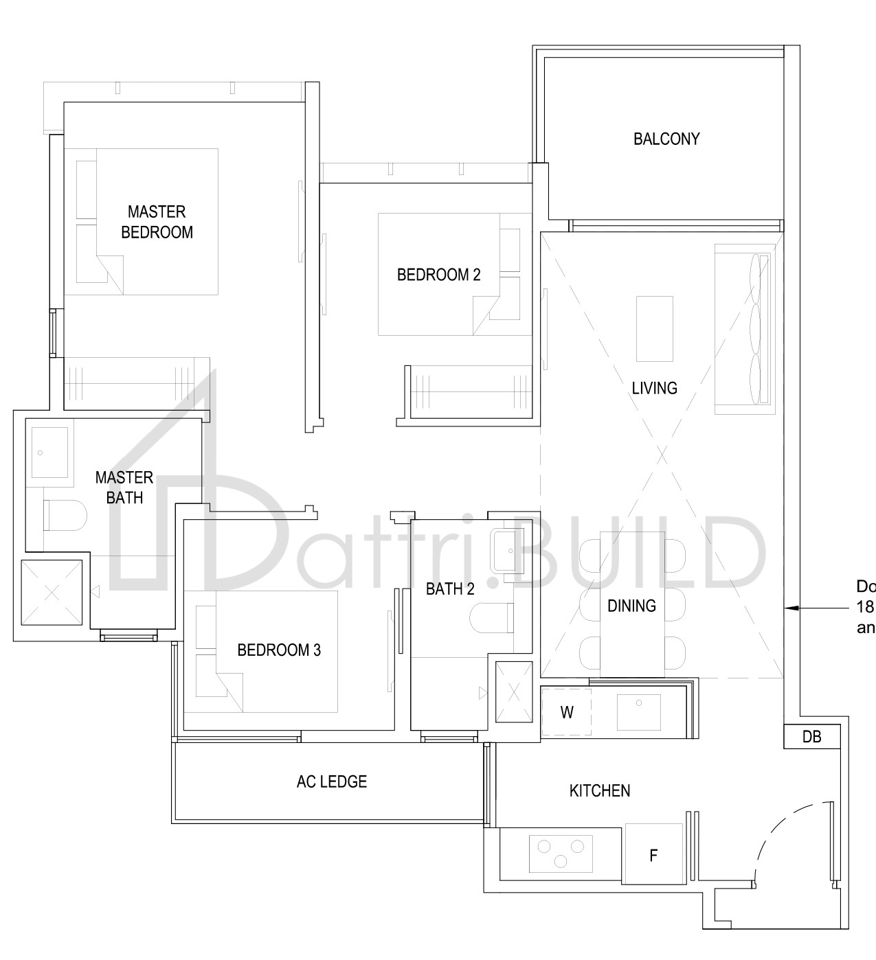 THE FLORENCE RESIDENCES 3C1(PH) floorplan (watermarked)