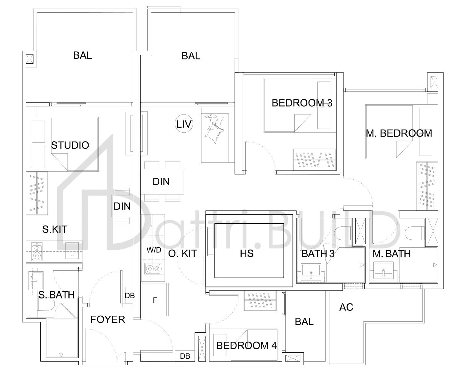 UPTOWN @ FARRER D1A floorplan (watermarked)