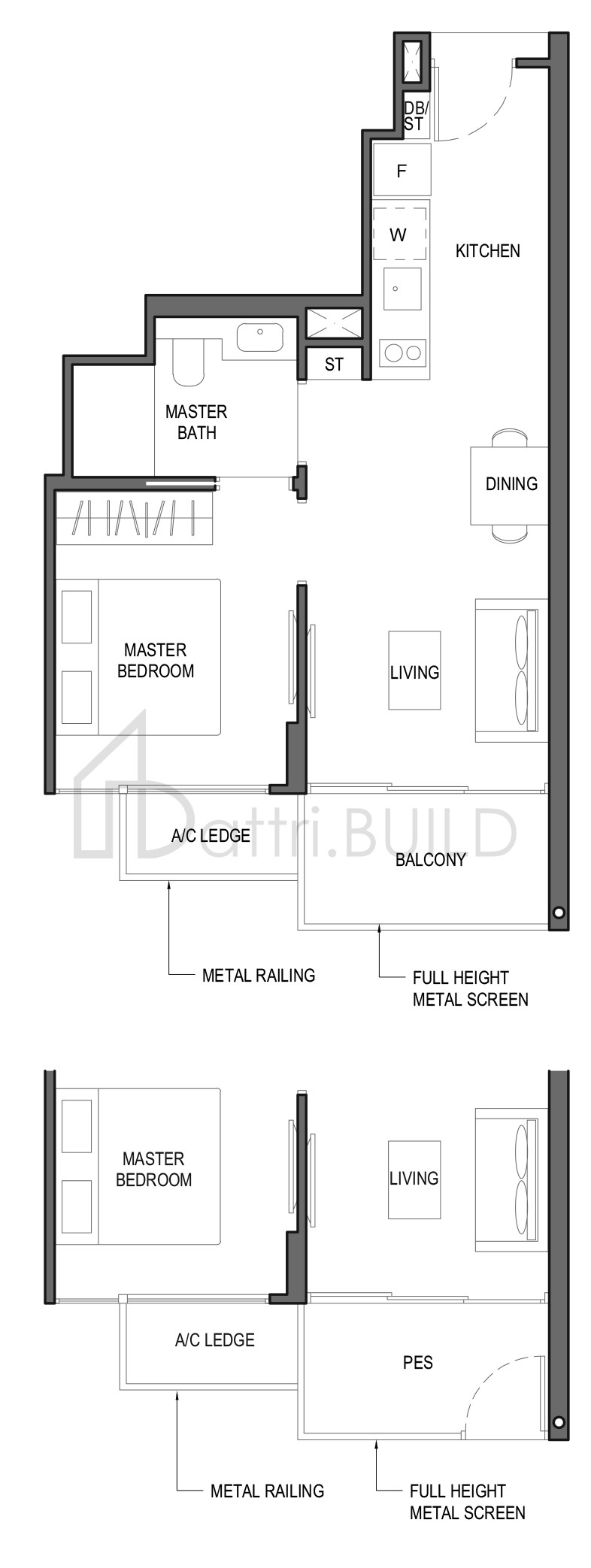 PARC KOMO 1B5-P floorplan (watermarked)