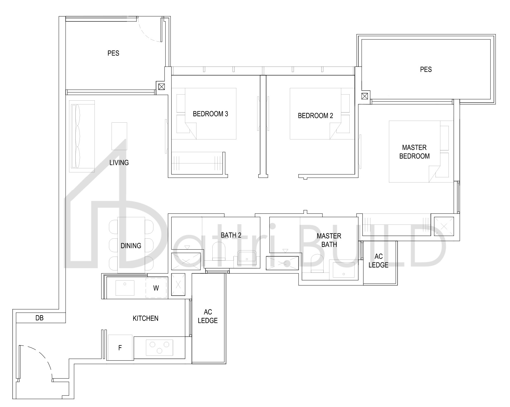 THE FLORENCE RESIDENCES 3C3a(G) floorplan (watermarked)