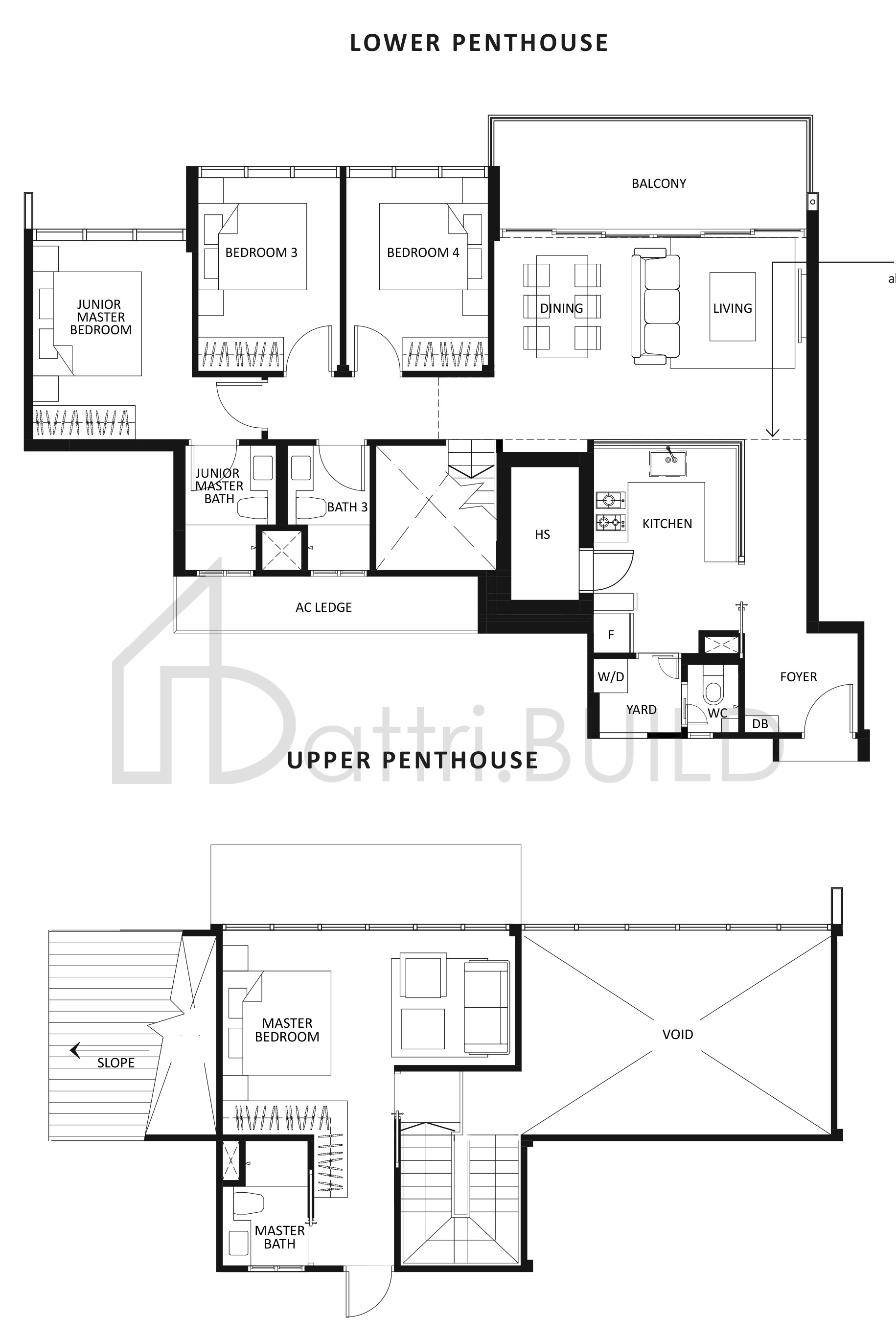THE LILIUM PH3 floorplan (watermarked)