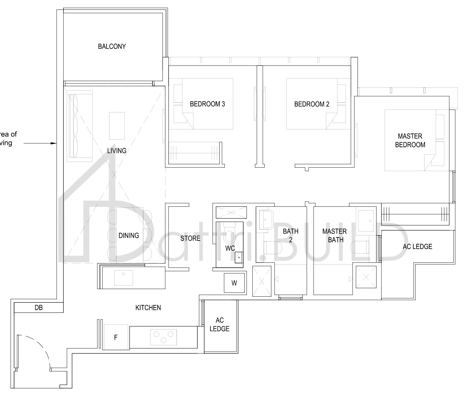 THE FLORENCE RESIDENCES 3D2(PH) floorplan (watermarked)