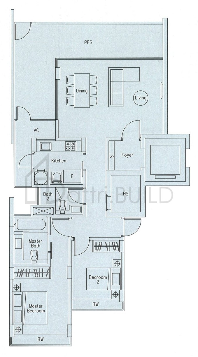 THE BEVERLY A1b-G floorplan (watermarked)