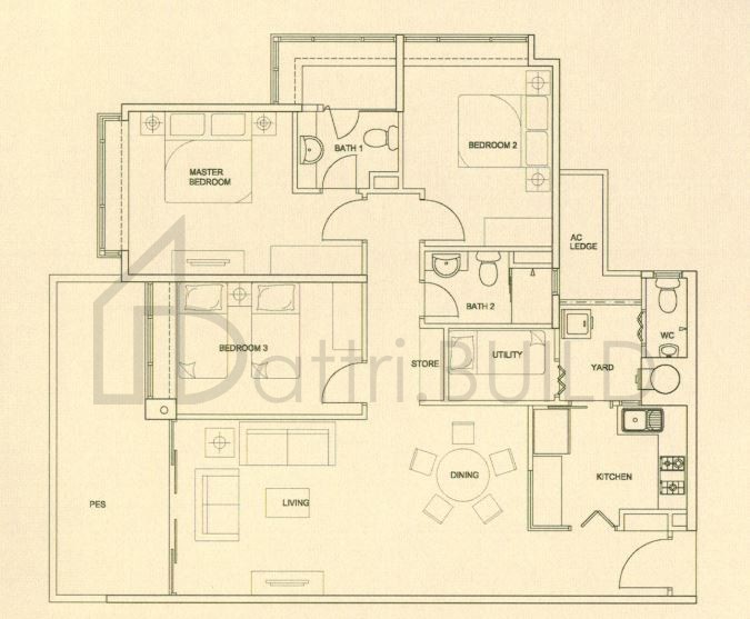 THE RAINTREE C6d-p floorplan (watermarked)