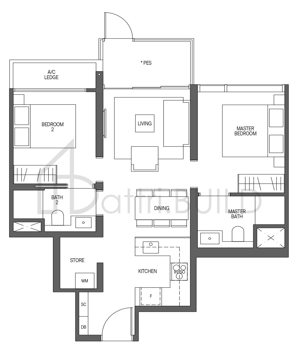 MIDTOWN MODERN B3-G floorplan (watermarked)