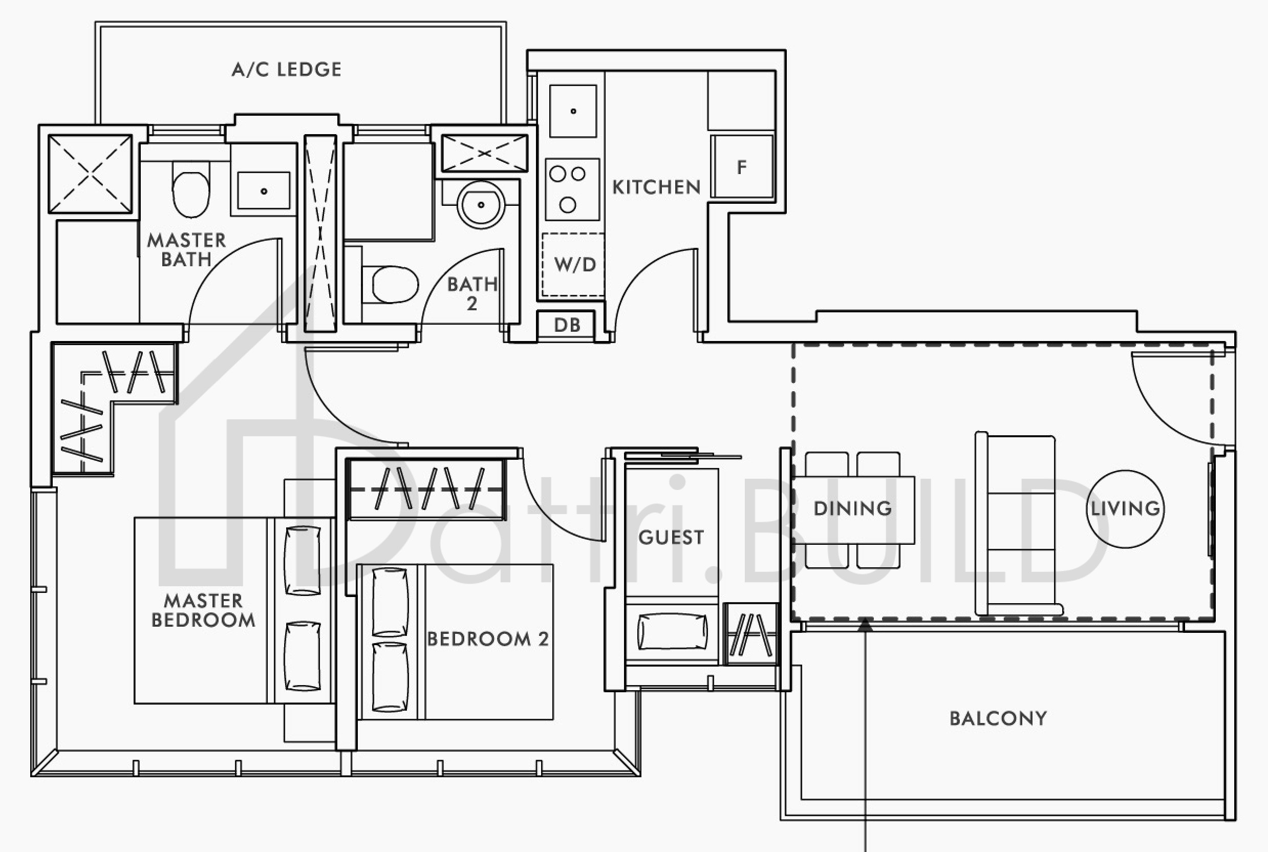 WILSHIRE RESIDENCES B1-G floorplan (watermarked)