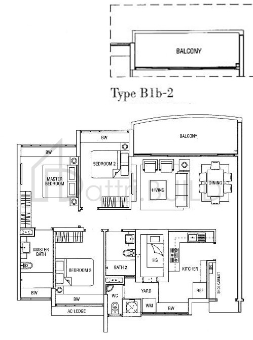 WATERFRONT WAVES B1b-2 floorplan (watermarked)
