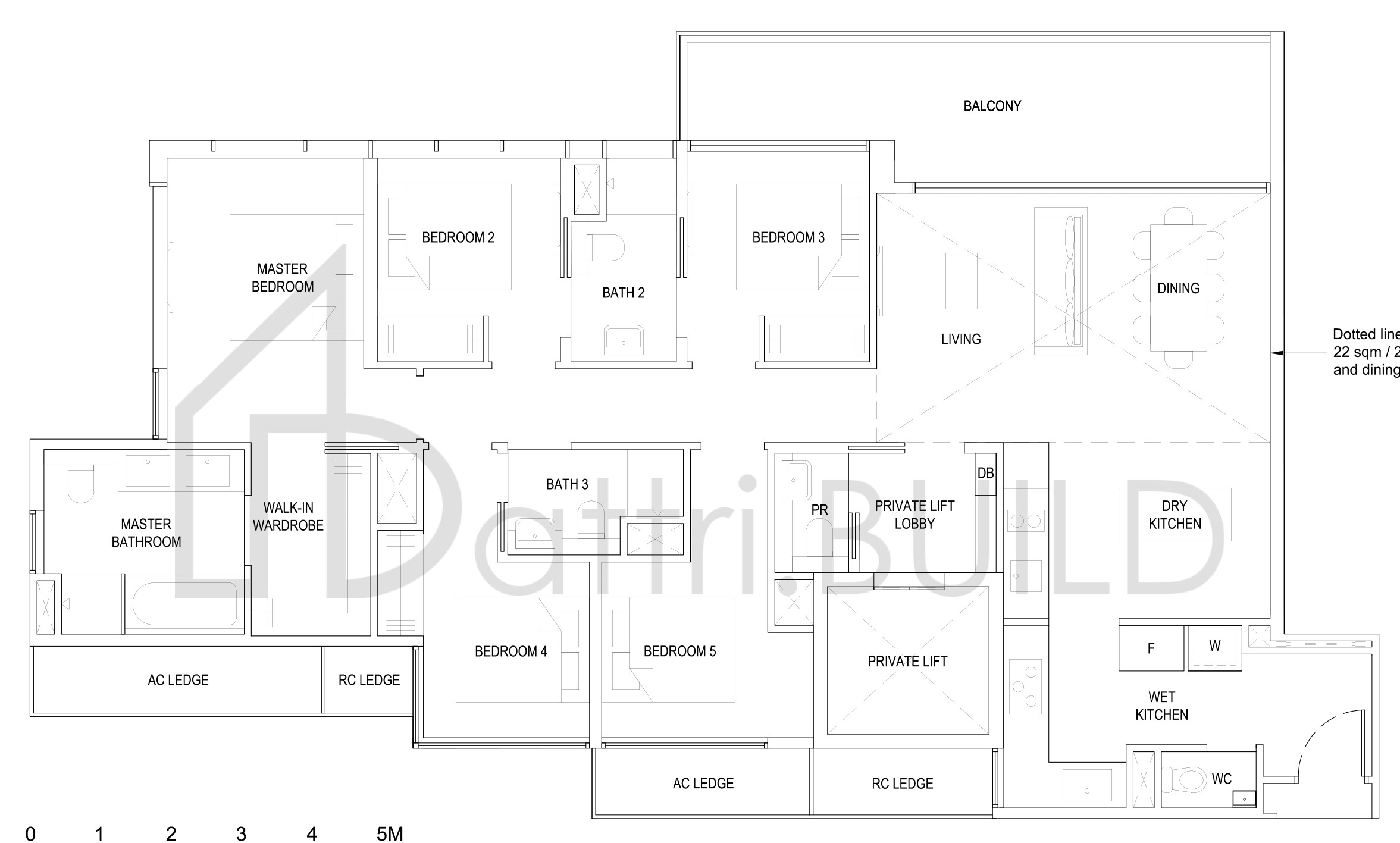 THE FLORENCE RESIDENCES 5B2(PH) floorplan (watermarked)