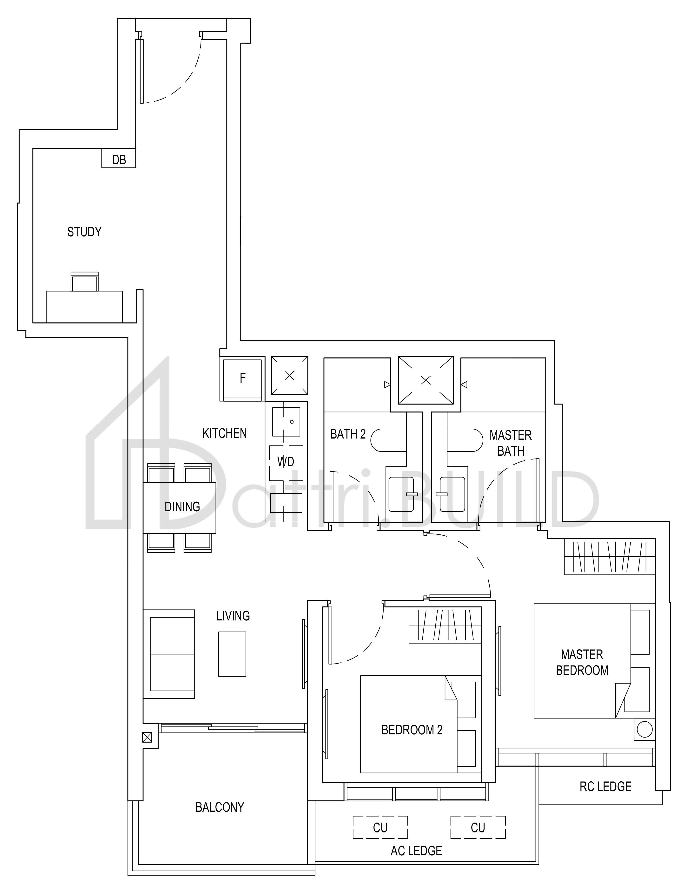 ONE BERNAM BS3 floorplan (watermarked)