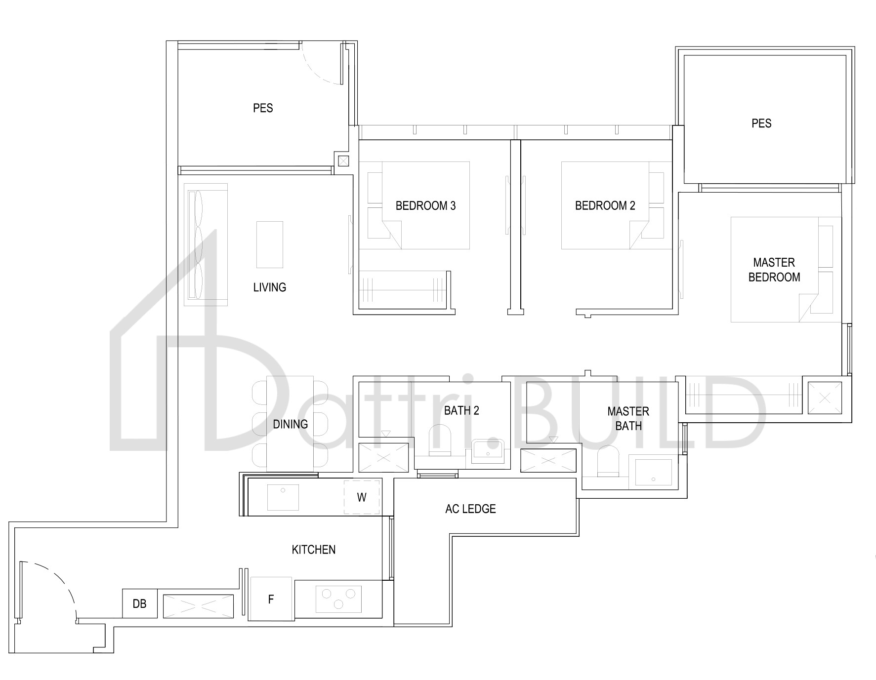 THE FLORENCE RESIDENCES 3C6(G) floorplan (watermarked)