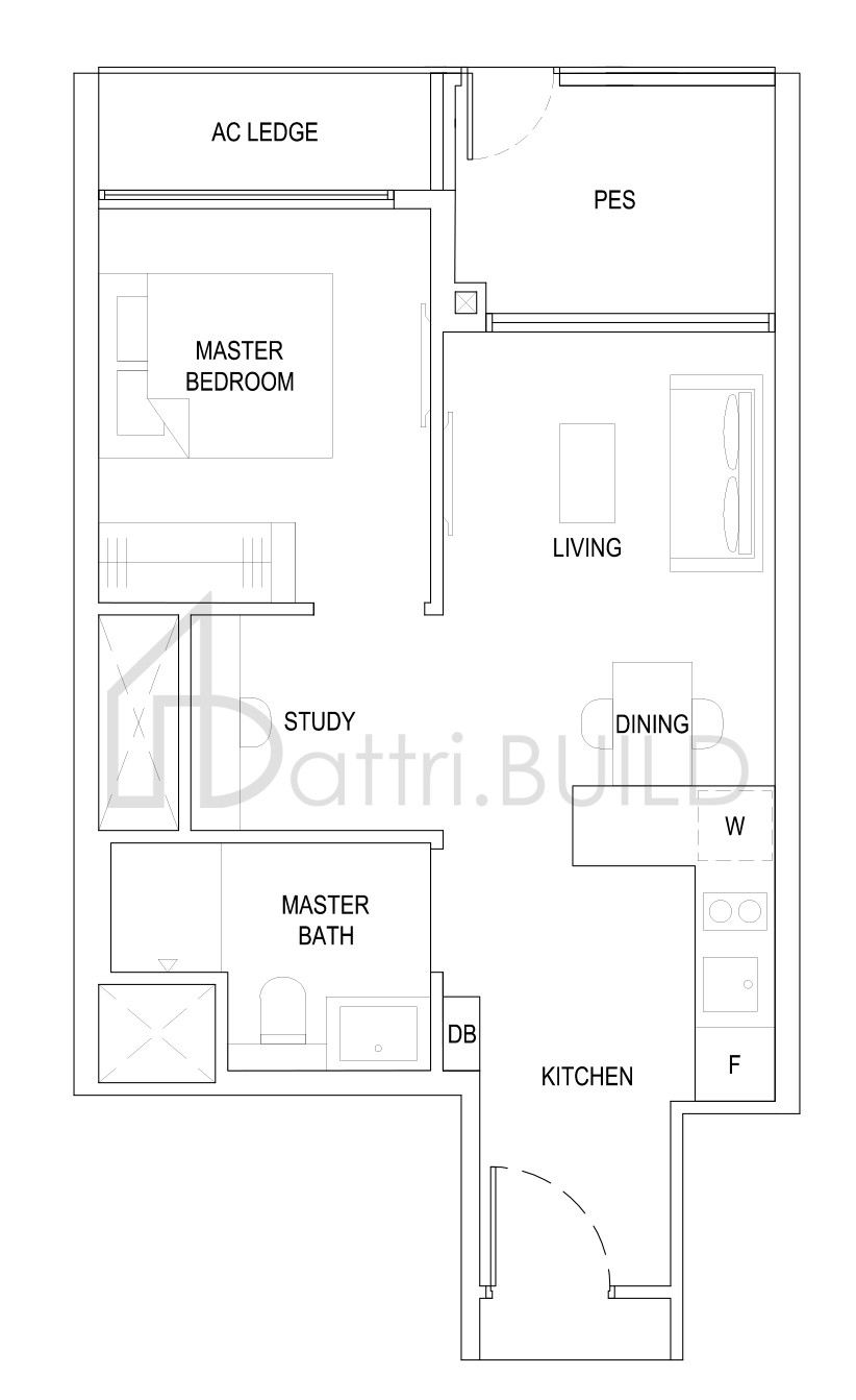 THE FLORENCE RESIDENCES 1S1(G) floorplan (watermarked)
