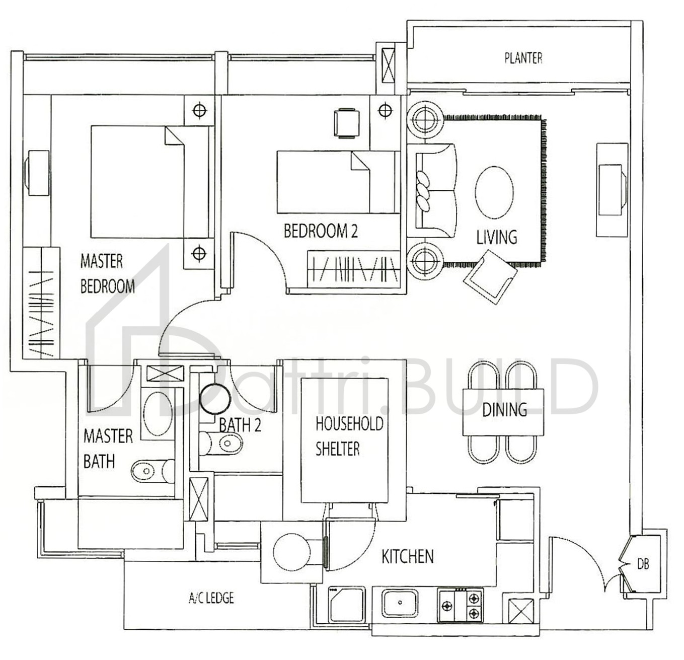 TANGERINE GROVE A2 floorplan (watermarked)