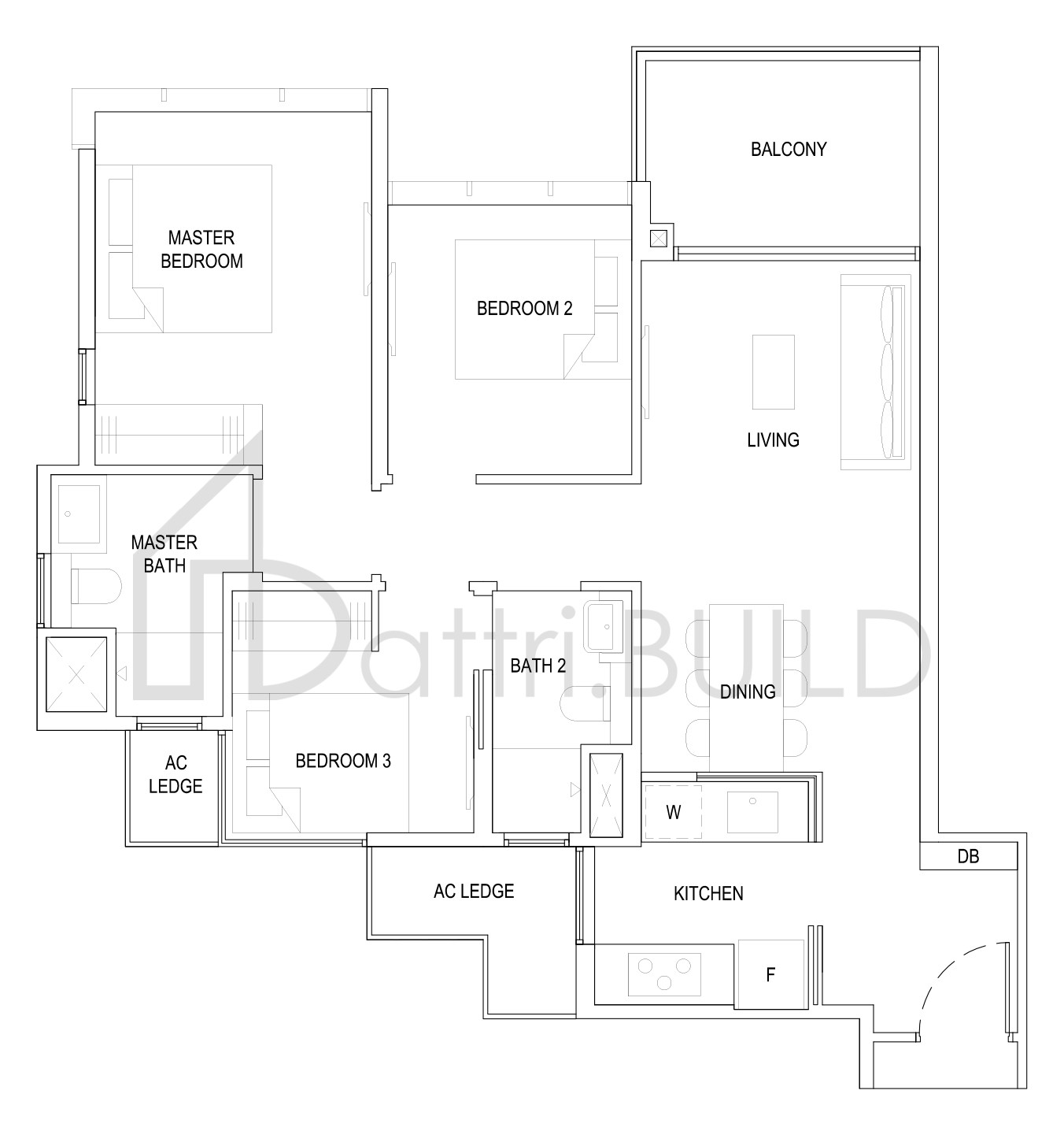 THE FLORENCE RESIDENCES 3C2 floorplan (watermarked)
