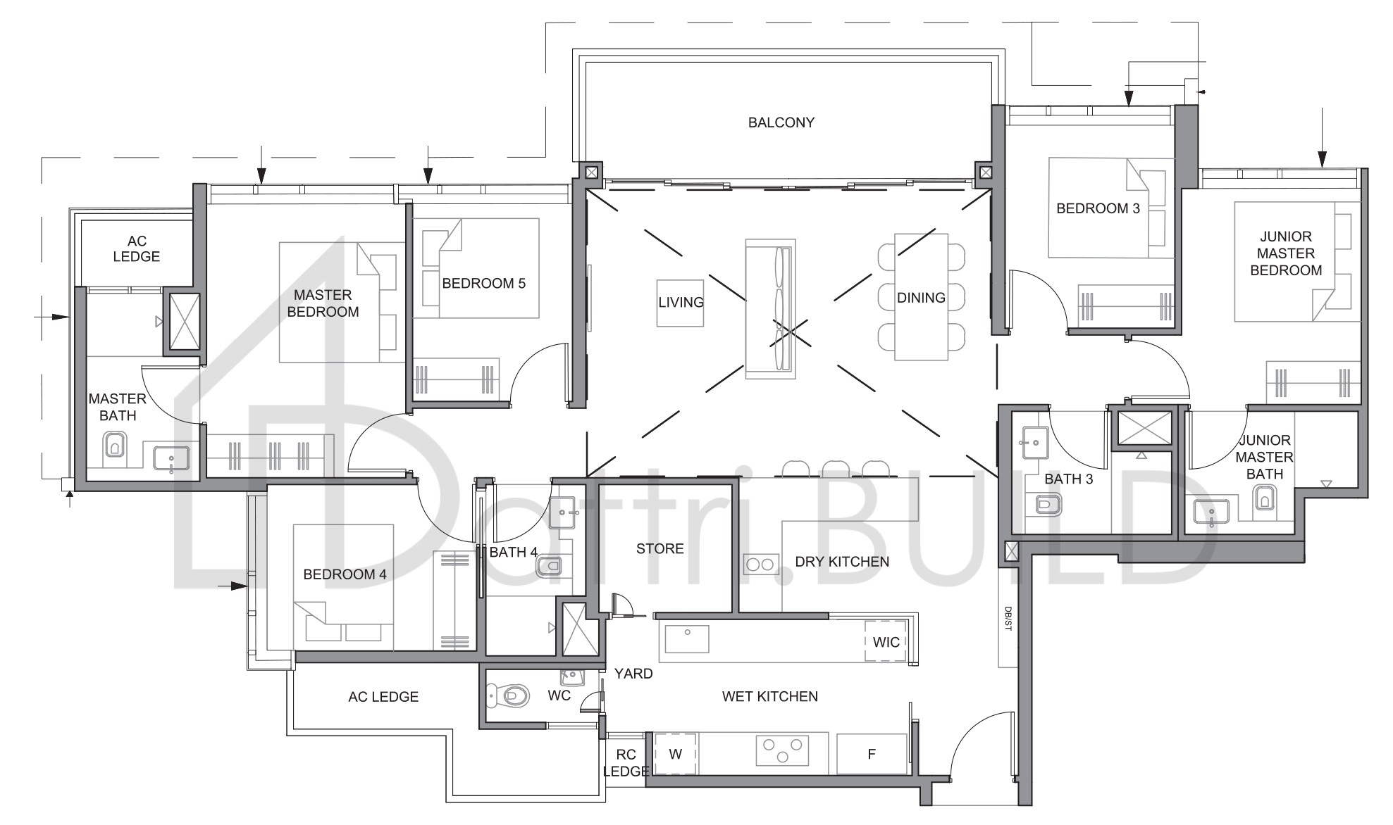 PARC CLEMATIS 5BR-1 floorplan (watermarked)