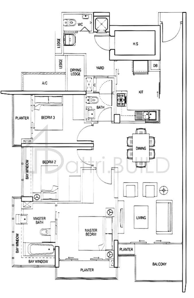 THE PARC CONDOMINIUM B3 floorplan (watermarked)