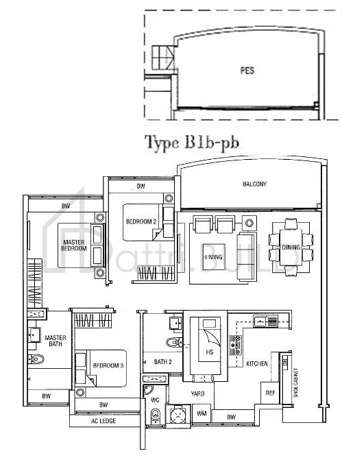 WATERFRONT WAVES B1b-pb floorplan (watermarked)