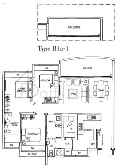 WATERFRONT WAVES B1a-1 floorplan (watermarked)