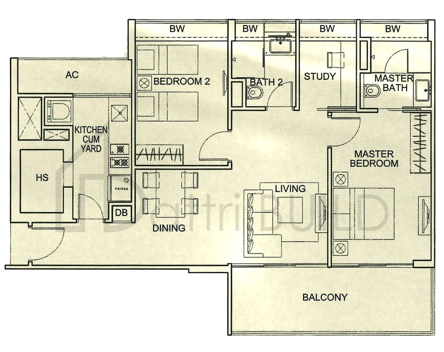 BLUWATERS 2 B1 floorplan (watermarked)