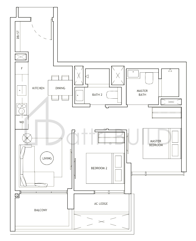 THE LANDMARK B3 floorplan (watermarked)
