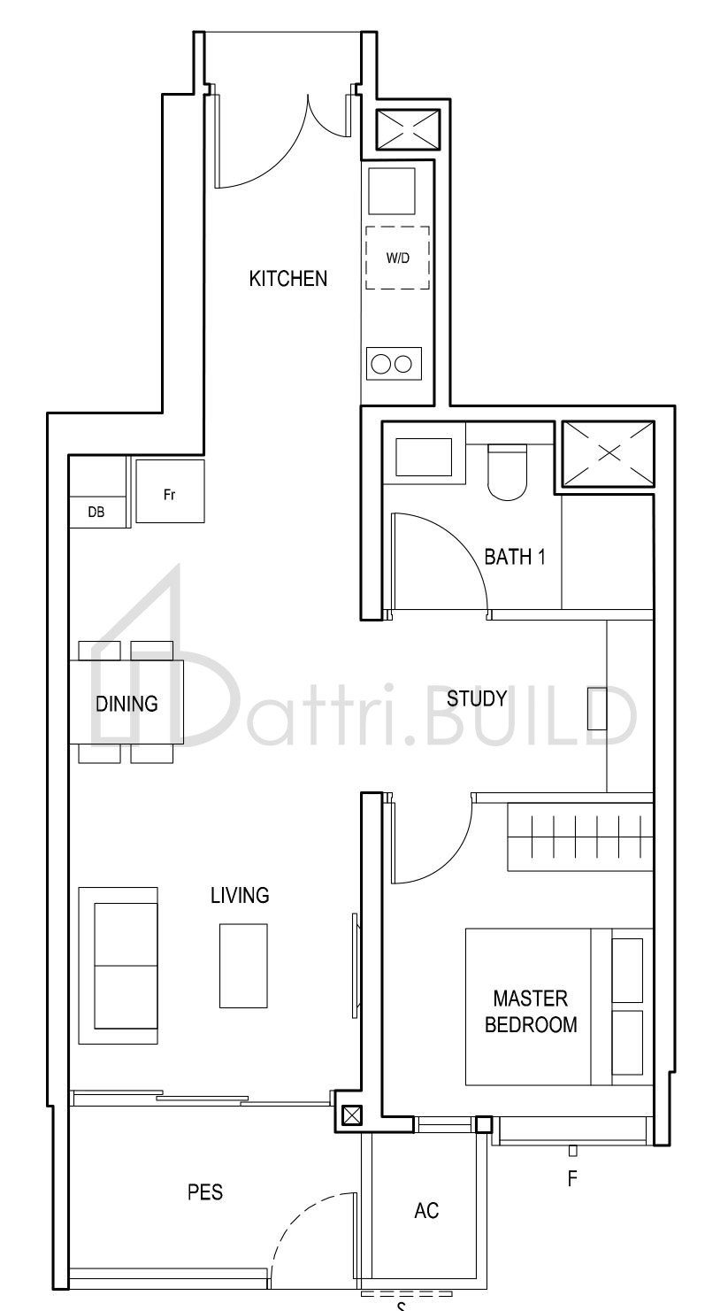 PENROSE (1+1)b1 floorplan (watermarked)