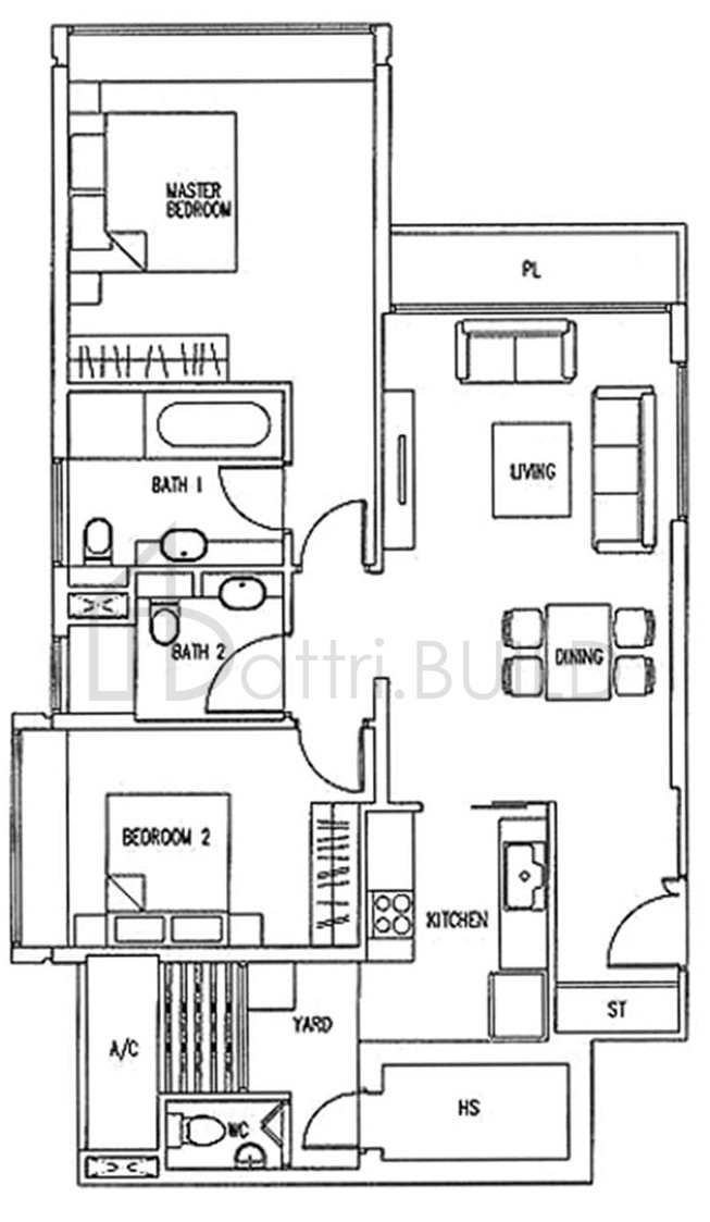 THE WHARF RESIDENCE A1-d floorplan (watermarked)