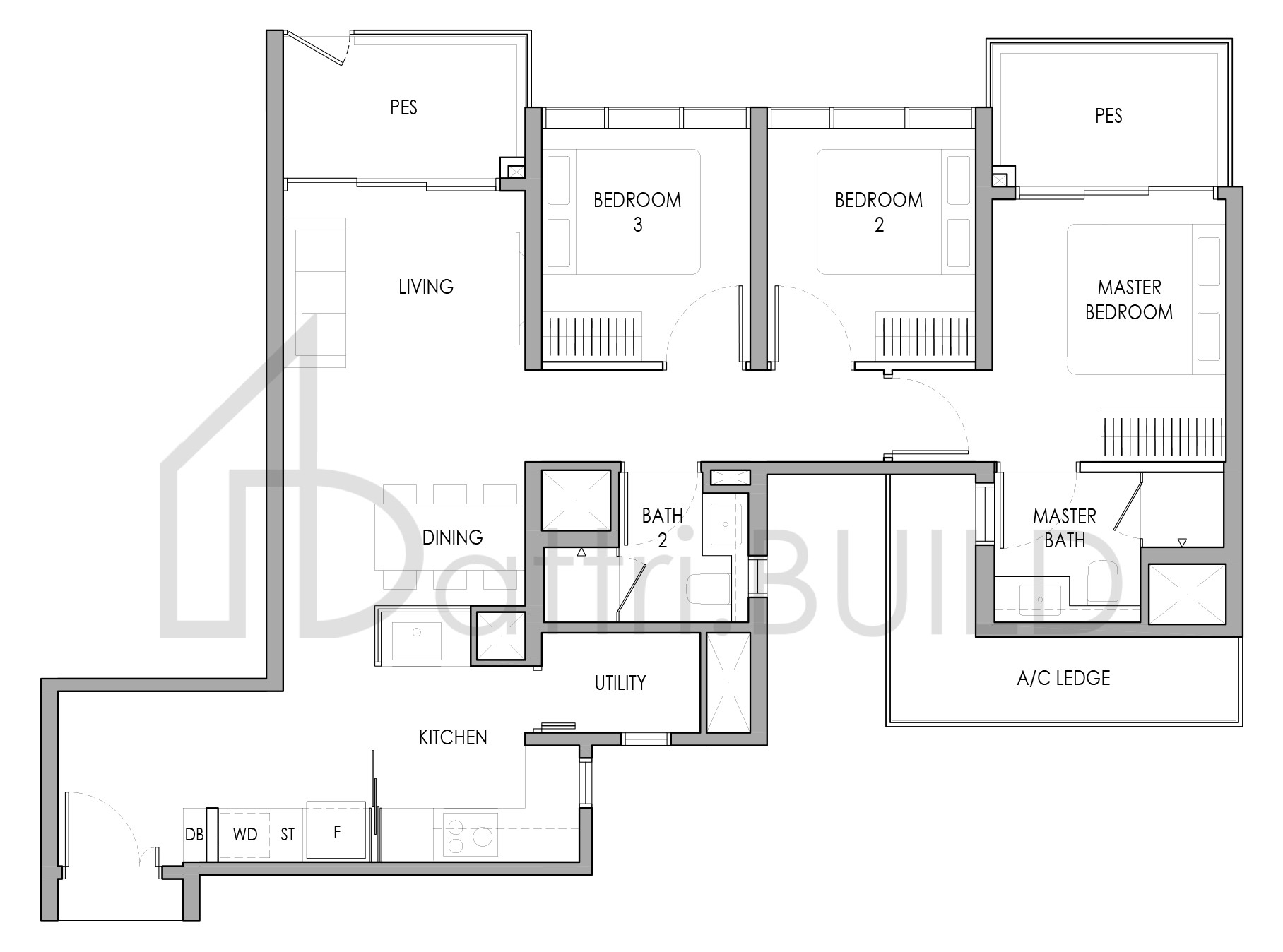 SENGKANG GRAND RESIDENCES C3Pa(p) floorplan (watermarked)