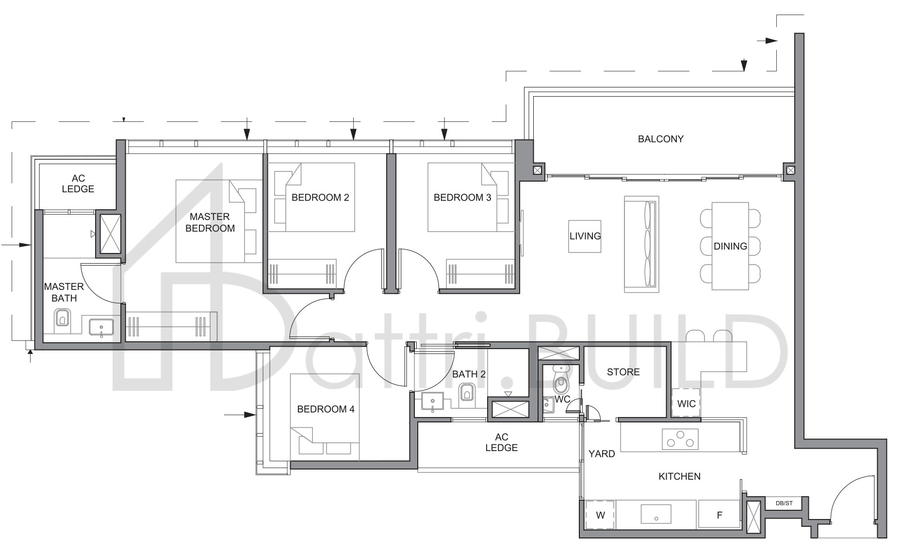 PARC CLEMATIS 4BR-P1 floorplan (watermarked)