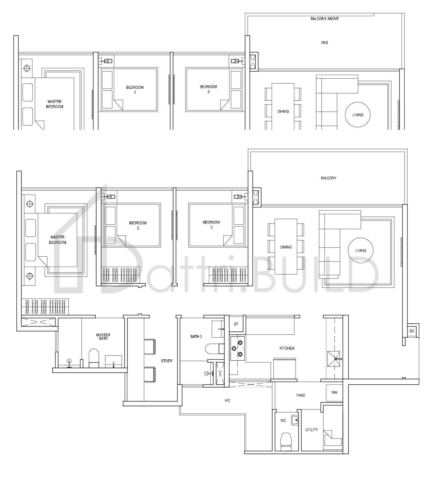 SKYPARK RESIDENCES B1 floorplan (watermarked)