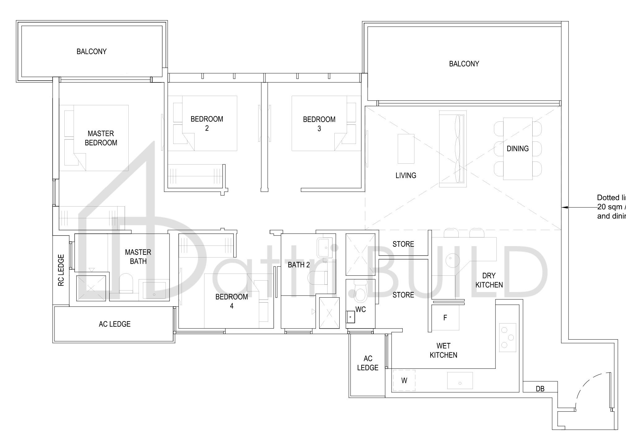 THE FLORENCE RESIDENCES 4C2a(PH) floorplan (watermarked)