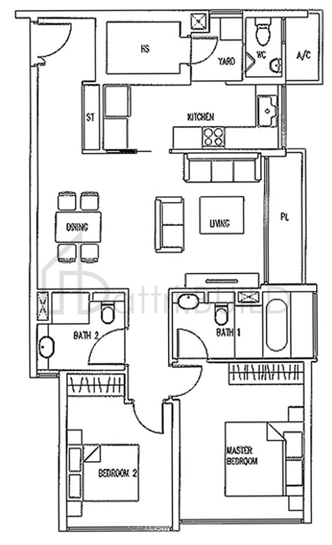 THE WHARF RESIDENCE A4-c floorplan (watermarked)
