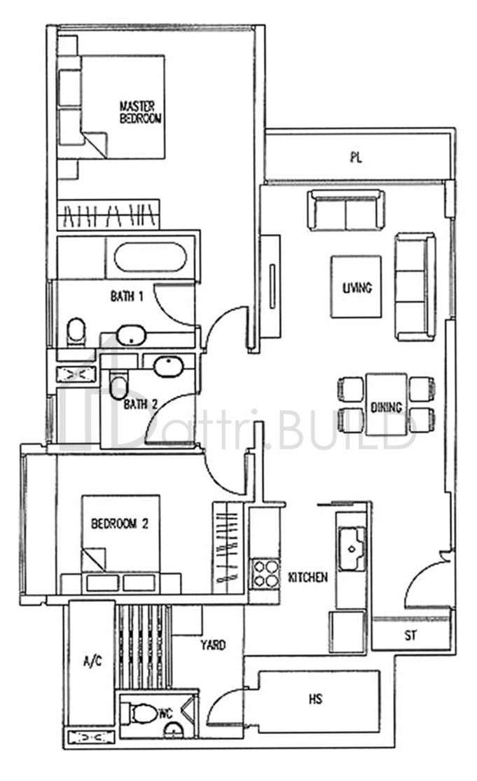 THE WHARF RESIDENCE A1-c floorplan (watermarked)