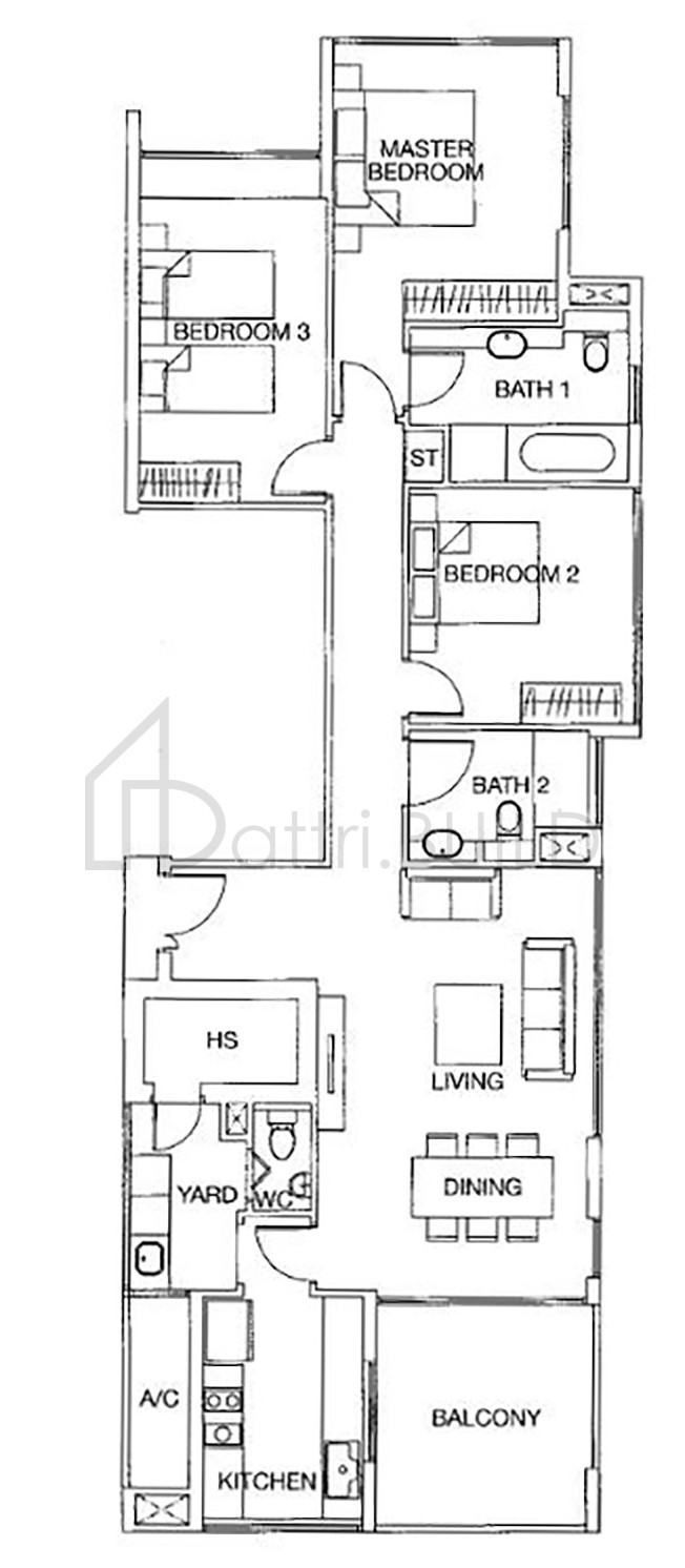 THE WHARF RESIDENCE B1-a floorplan (watermarked)