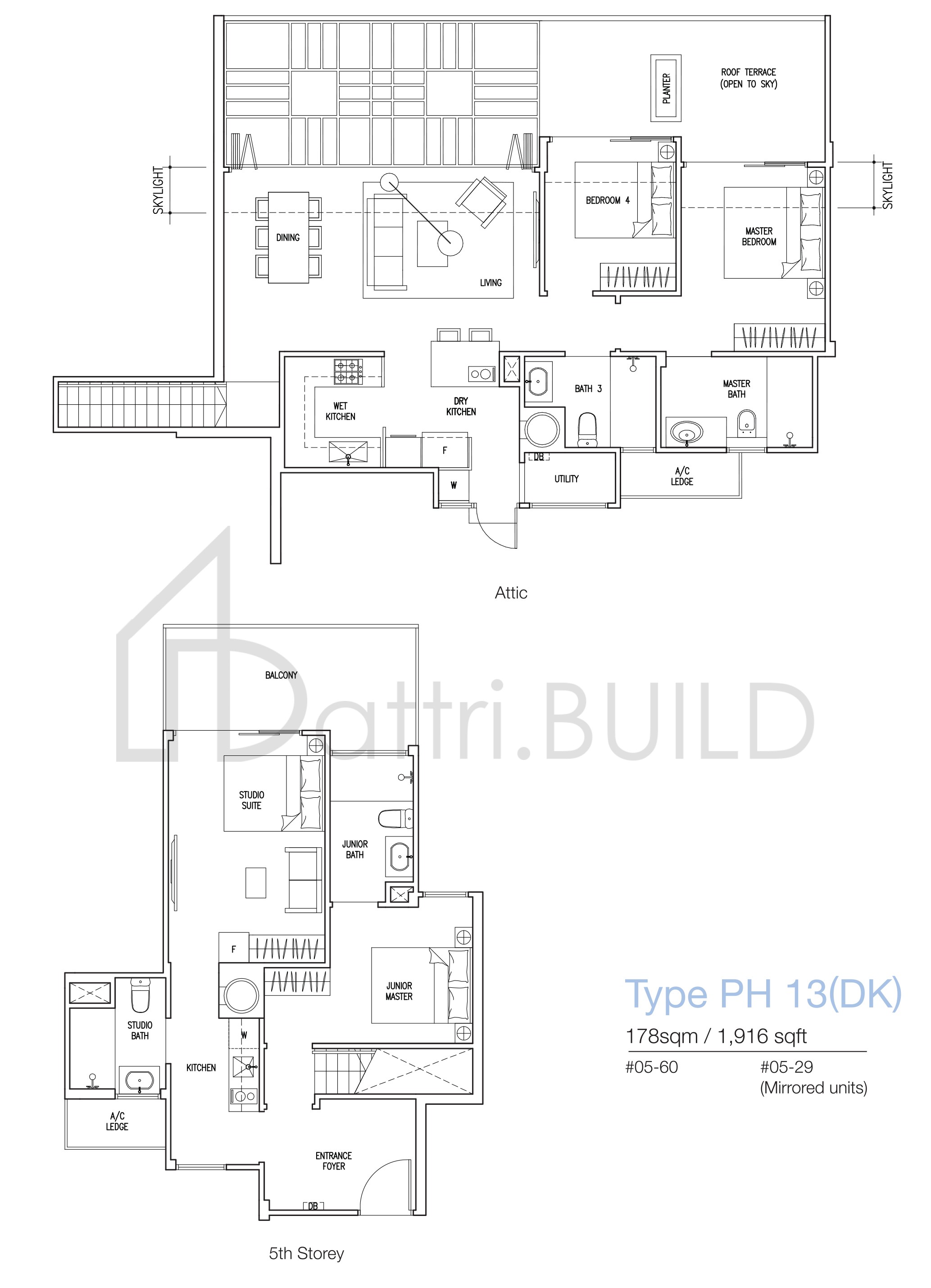 THE NAUTICAL PH13(DK) floorplan (watermarked)