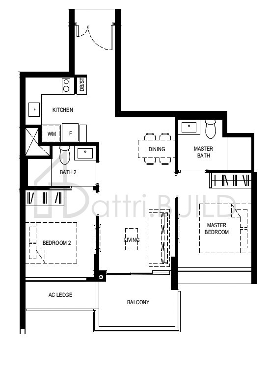 NORMANTON PARK 2BR-Pc floorplan (watermarked)