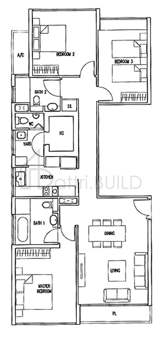 THE WHARF RESIDENCE B2-c floorplan (watermarked)