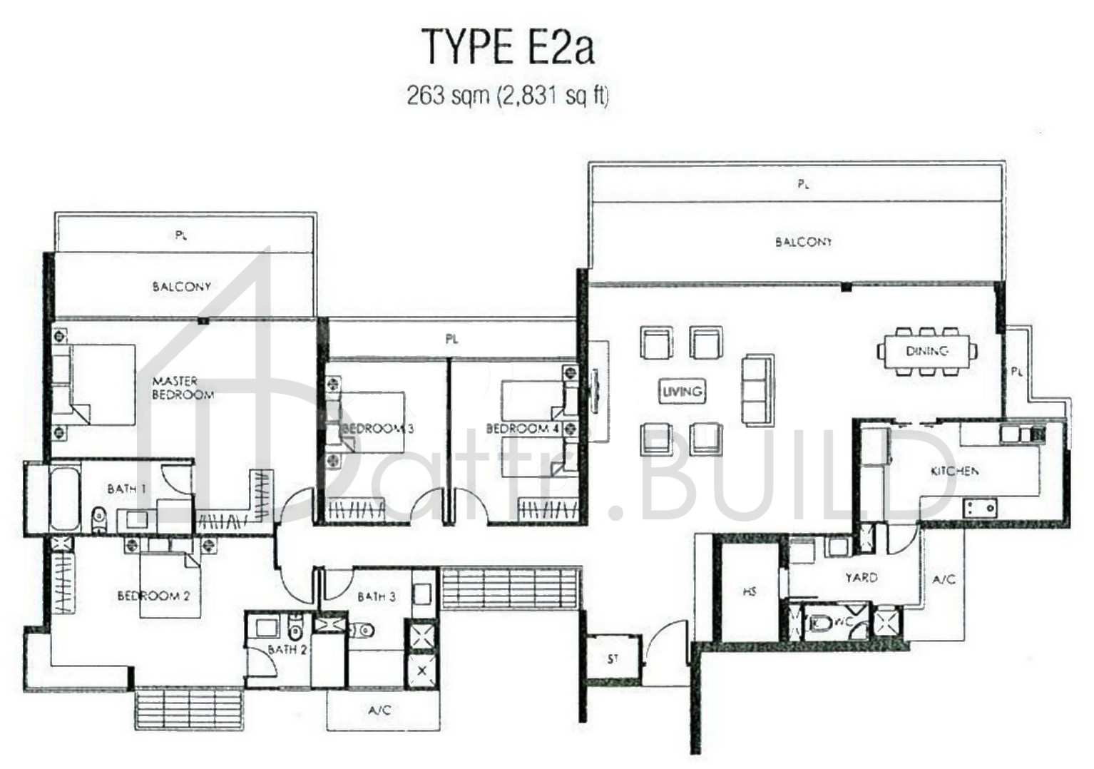 THE METROPOLITAN CONDOMINIUM E2a floorplan (watermarked)